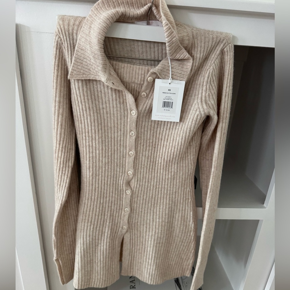 Rachel Parcell Cream Ribbed Set — Sweater and Mini Skirt - Picture 2 of 4